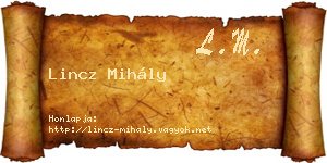 Lincz Mihály névjegykártya