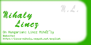 mihaly lincz business card